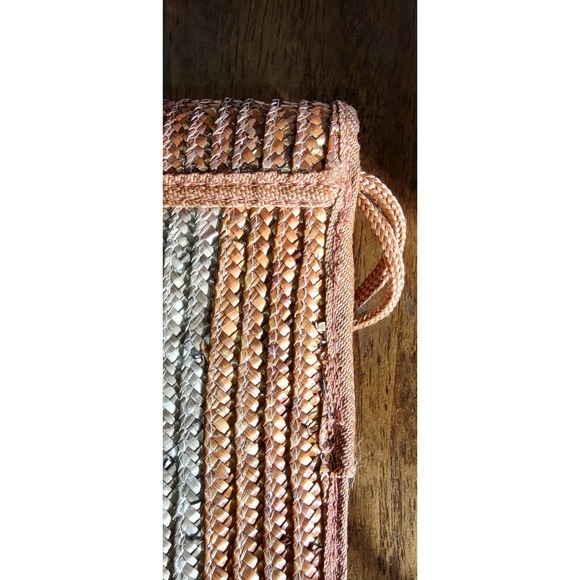 Objectives Brown Stripe Wicker Shoulder Bag - Picture 5 of 8